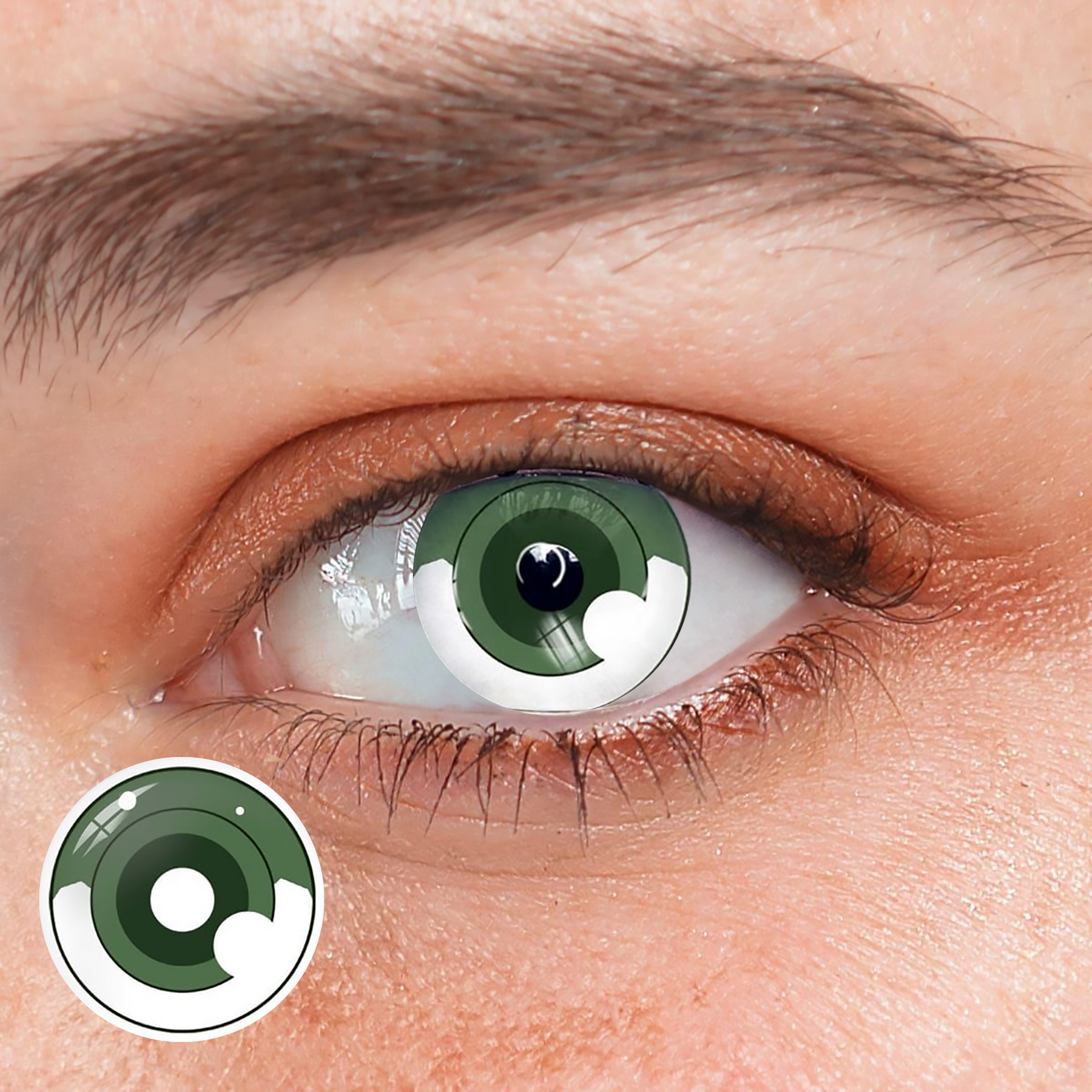Cosplay Demon Slayer Hashibira Inosuke Green Colored Contact Lenses