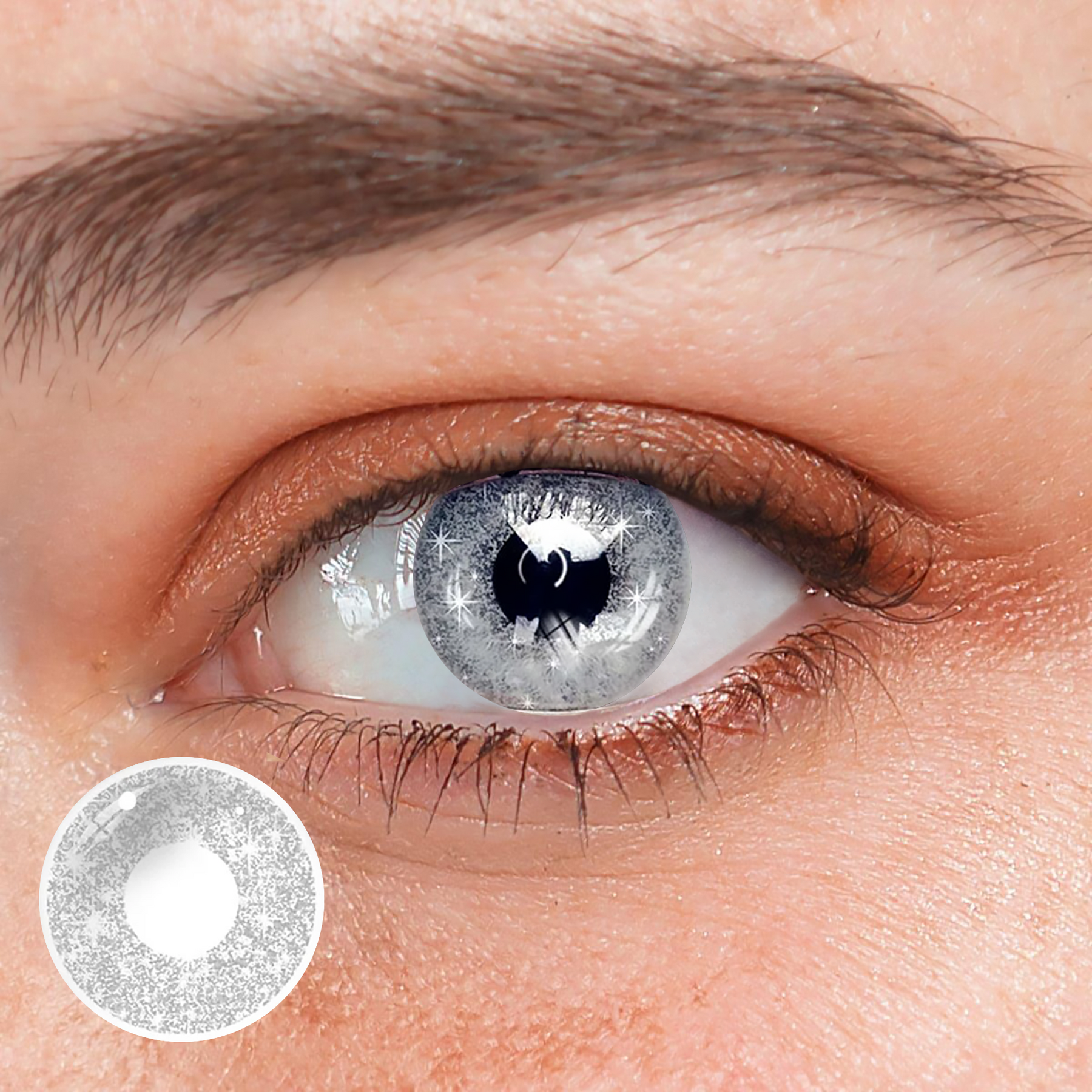 Halloween Blinking Blink Gray Colored Contact Lenses