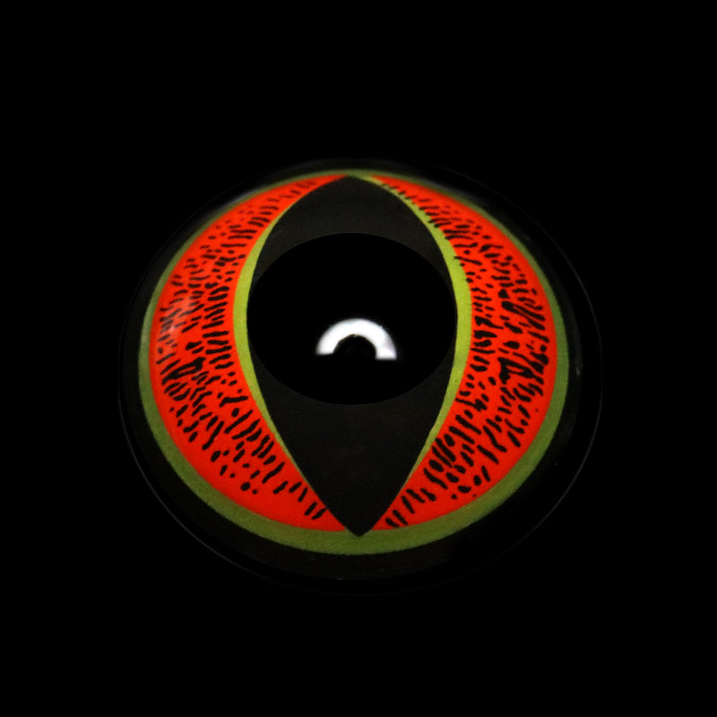 Cosplay Cat Eye Leopard Red Colored Contact Lenses
