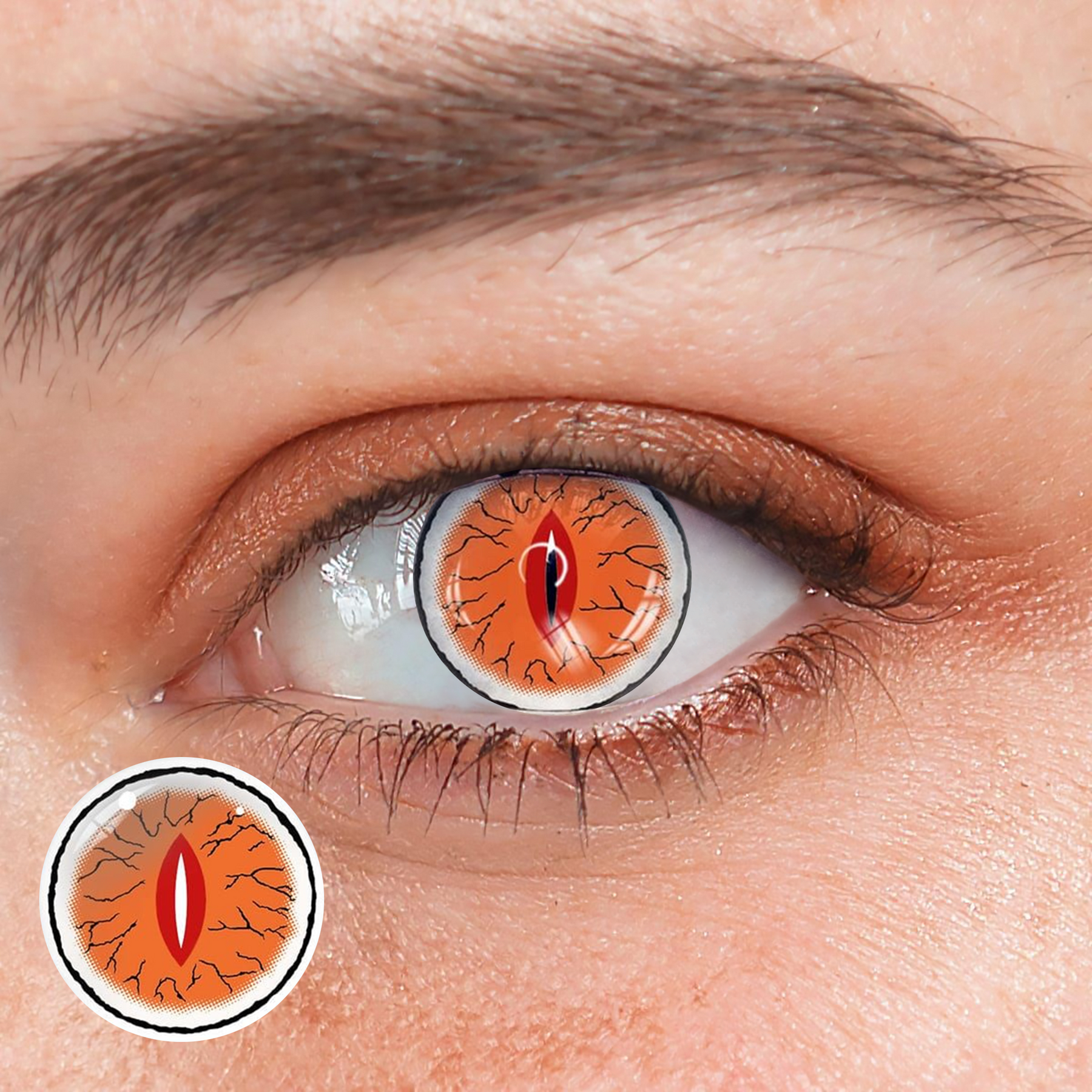 Cosplay Demon Slayer Kibutsuji Muzan Red Colored Contact Lenses