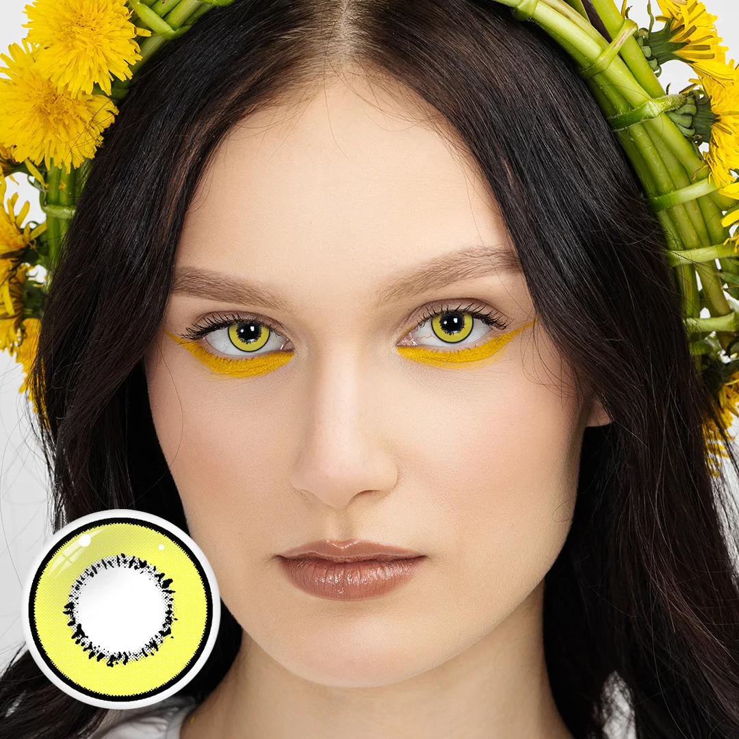 Cosplay Element Yellow Prescription Colored Contact Lenses