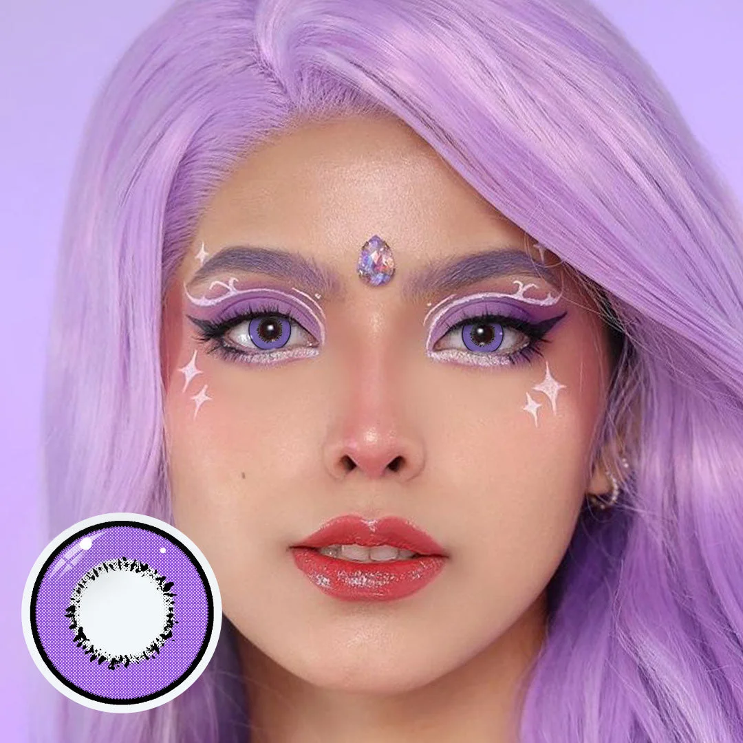 Cosplay Element Purple Prescription Colored Contact Lenses