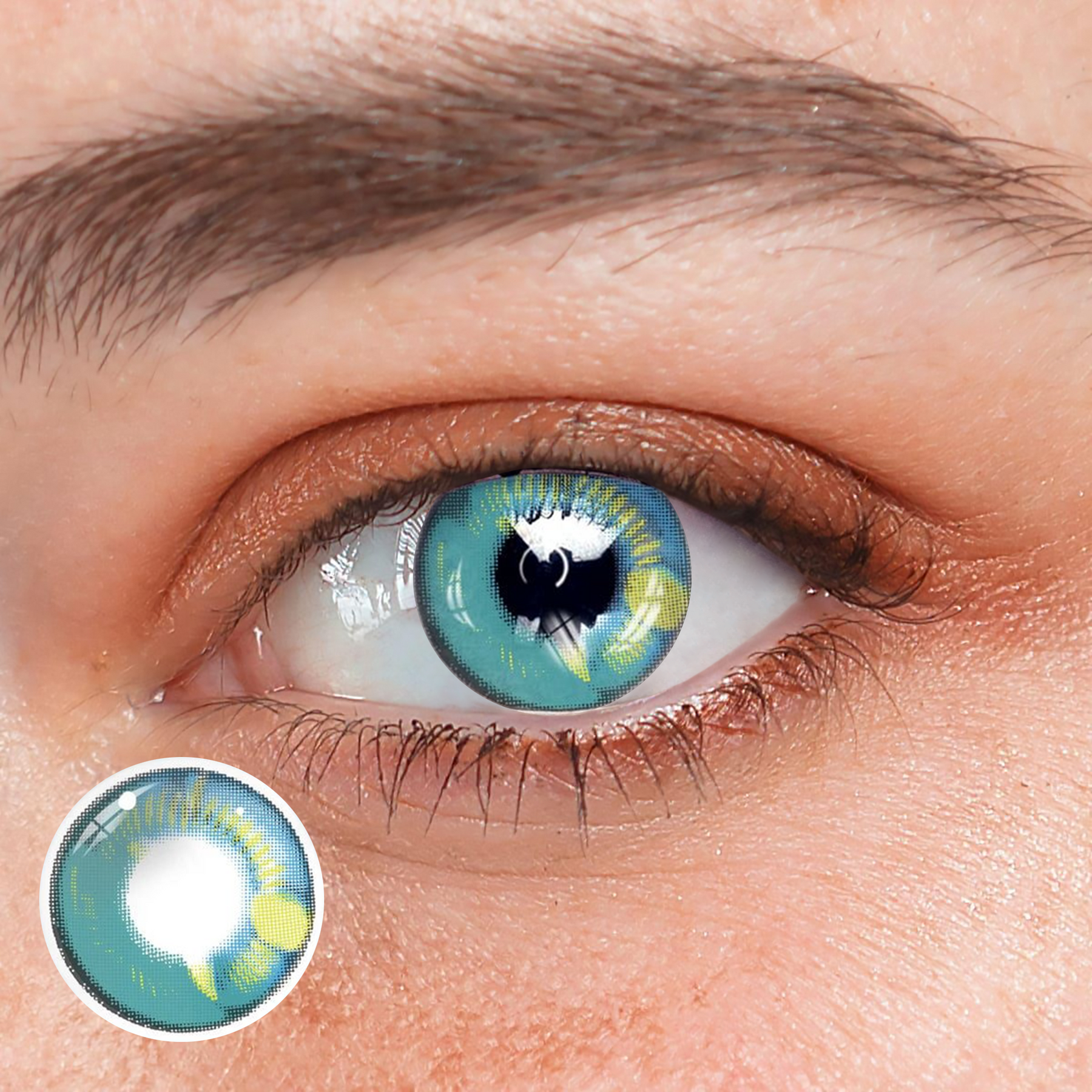 Cosplay Anime Green Prescription Colored Contact Lenses