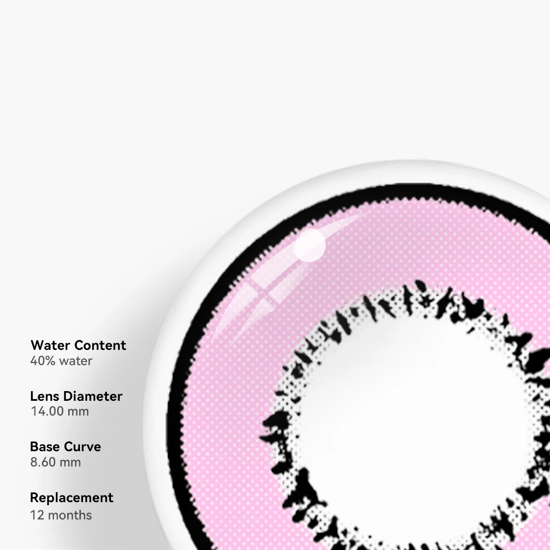 Cosplay Element Pink Prescription Colored Contact Lenses