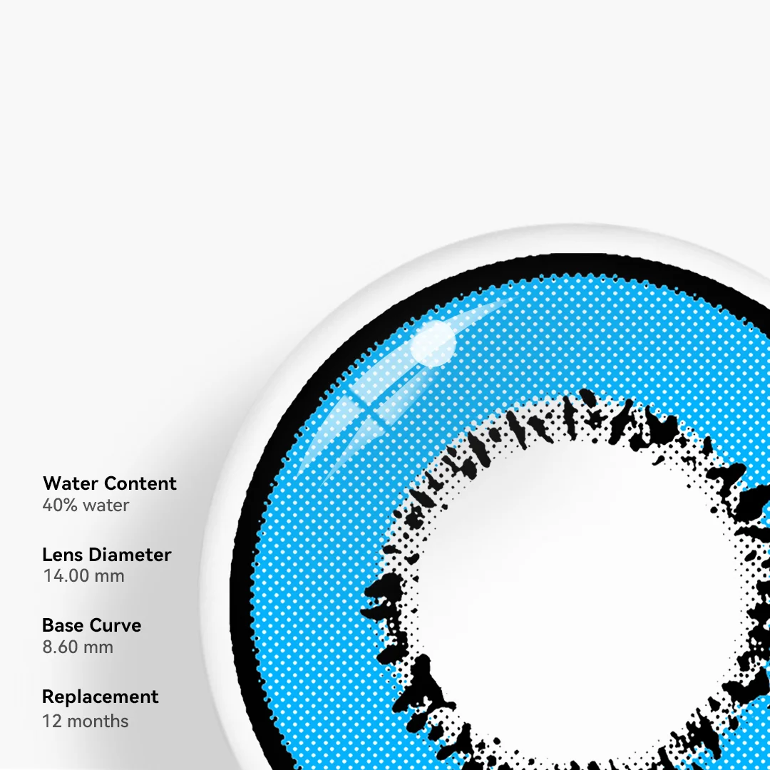 Cosplay Element Blue Prescription Colored Contact Lenses