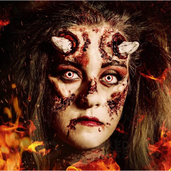 Cosplay WHITE DEMON Red  Colored Contact Lenses