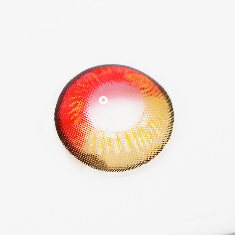 Cosplay Anime red brown Prescription Colored Contact Lenses