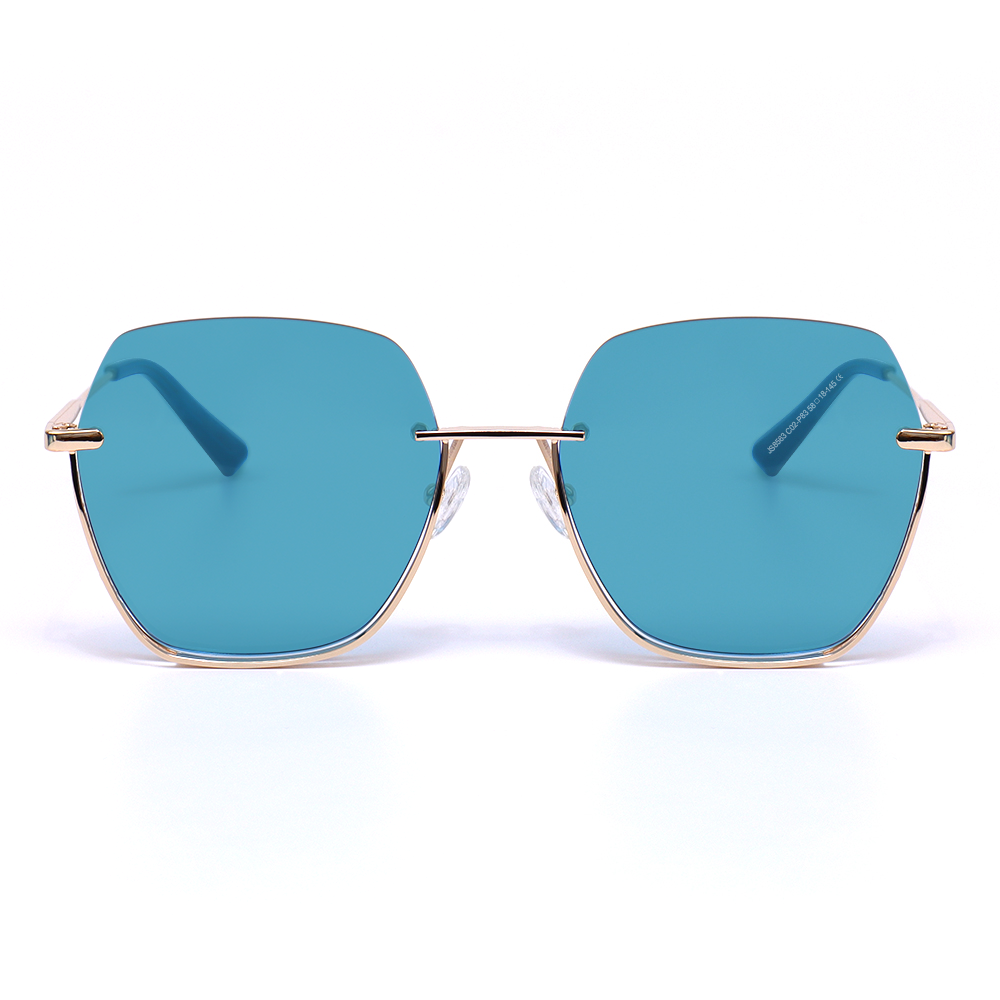 Wanda Geometric Blue Sunglasses
