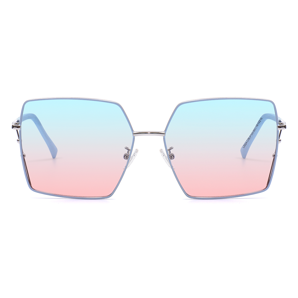 Beatrice Oversized Pink Blue Sunglasses