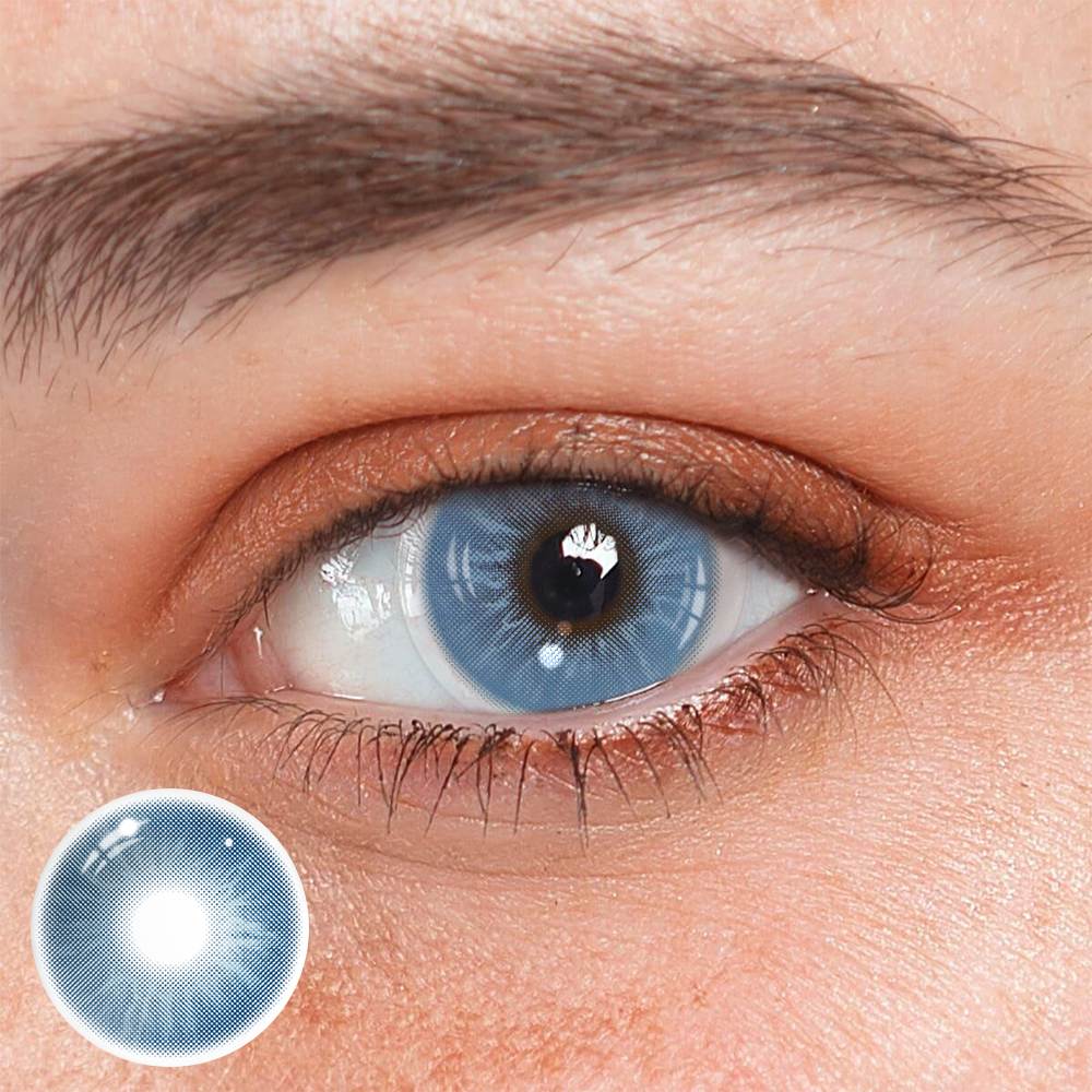 Love Story Oxytocin Blue Prescription Colored Contact Lenses