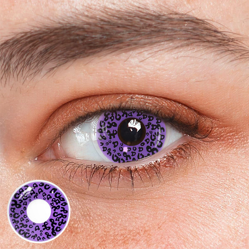 Cosplay Leopard Purple Colored Contact Lenses