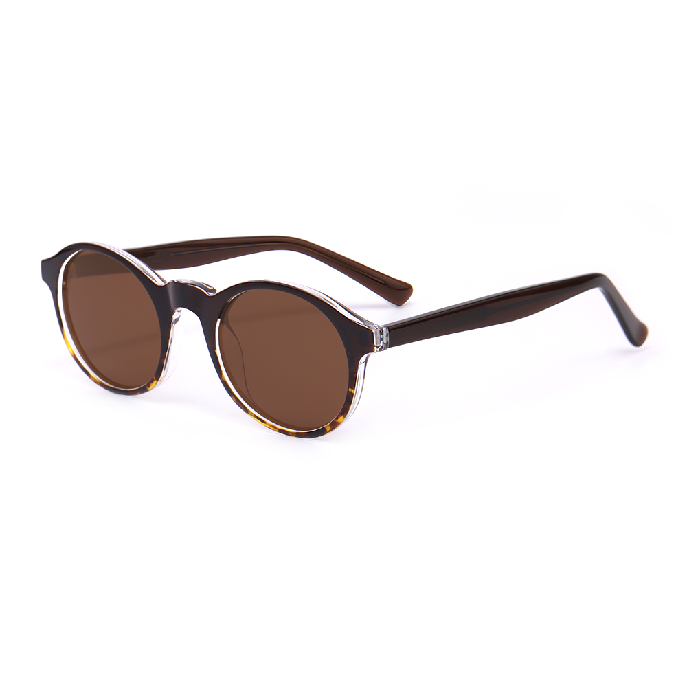 Teresa Retro Round Brown Sunglasses