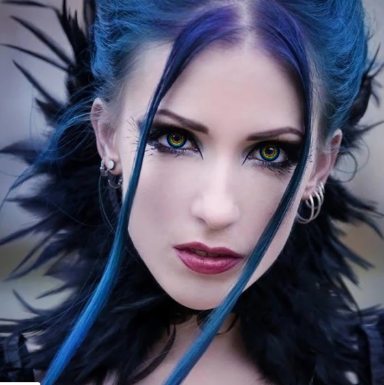 Halloween Cosplay RAINBOW Blue Colored Contact Lenses