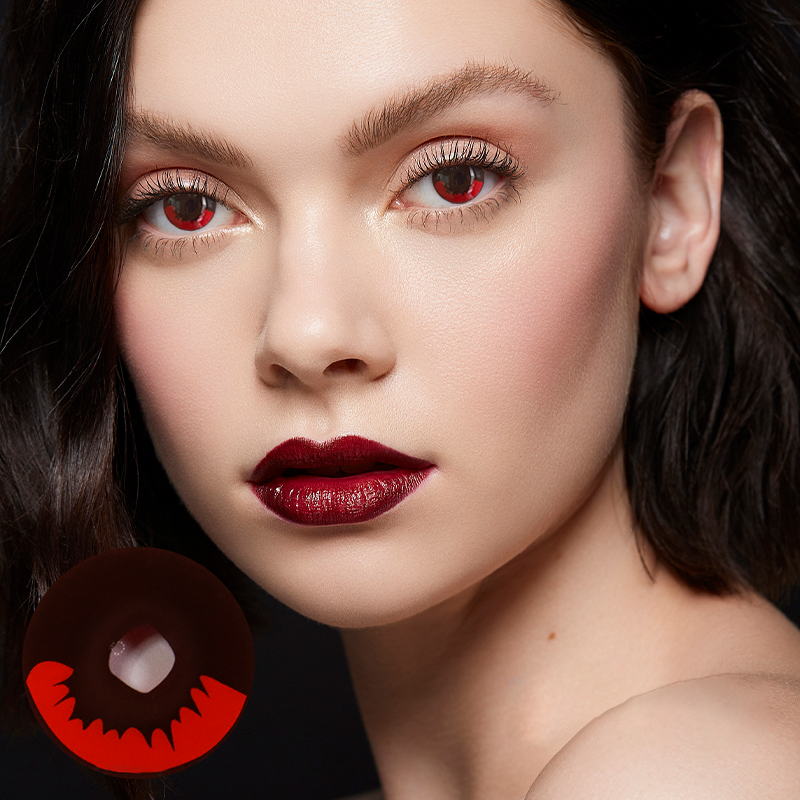 Cosplay KamadoTanjirou Red Colored Contact Lenses