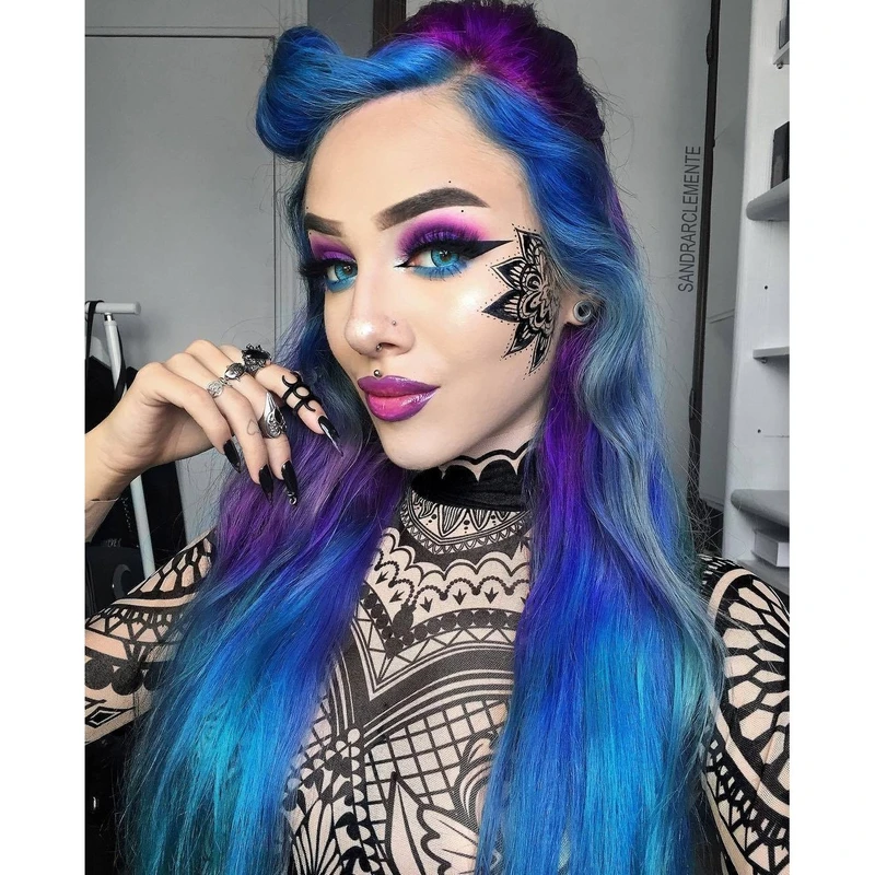 Vega tricolor Blue Prescription Colored Contact Lenses