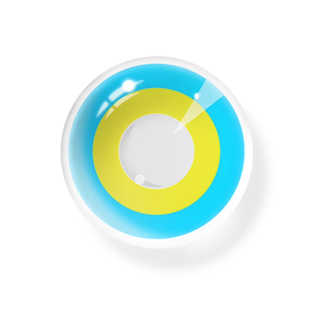 Cosplay Circle Line Blue Yellow Colored Contact Lenses