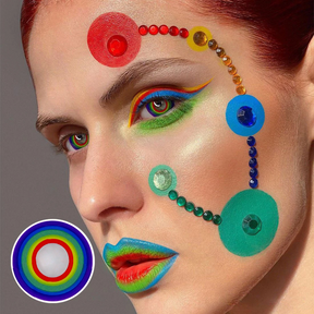 Halloween Cosplay RAINBOW Blue Colored Contact Lenses