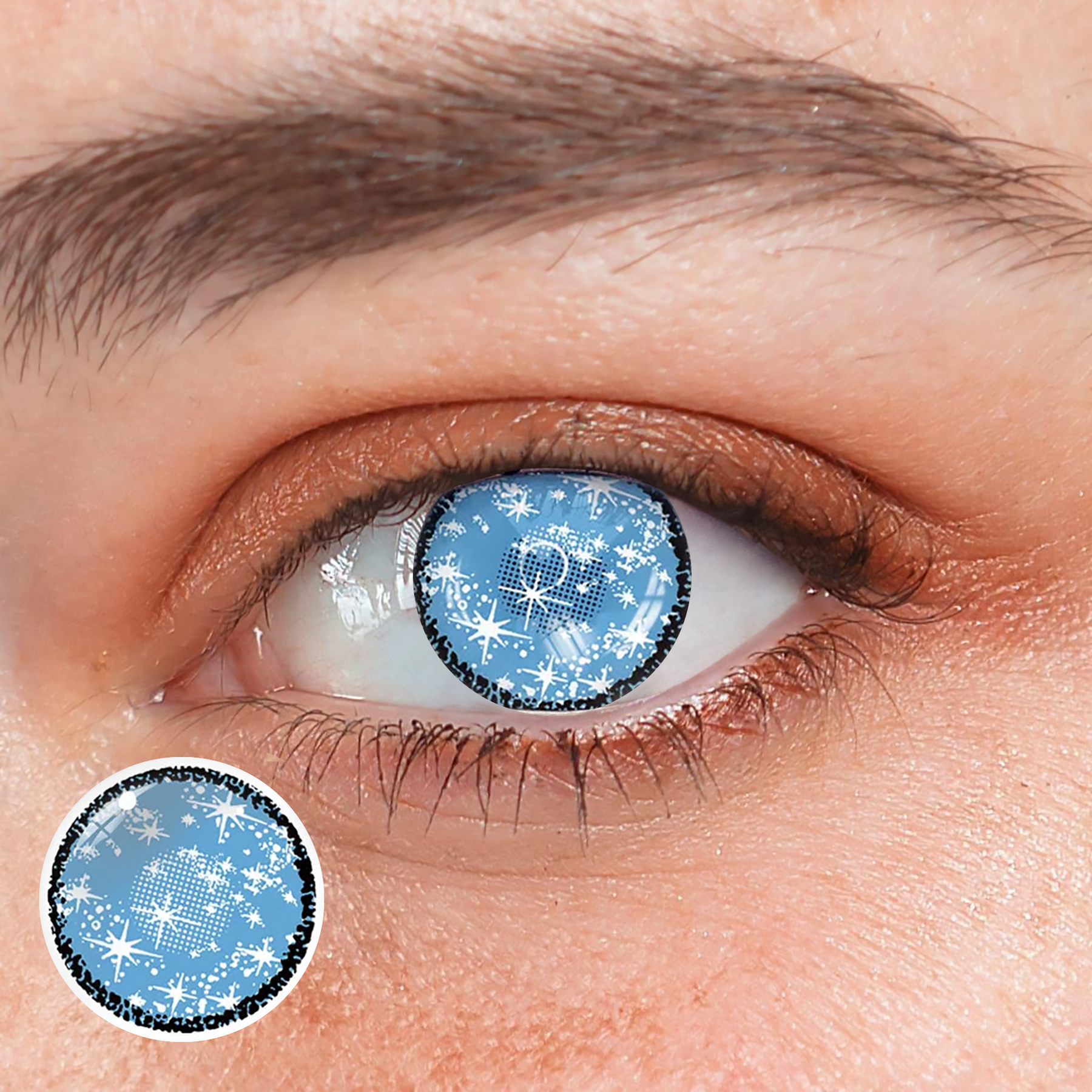 Cosplay Glaciar Blue Colored Contact Lenses