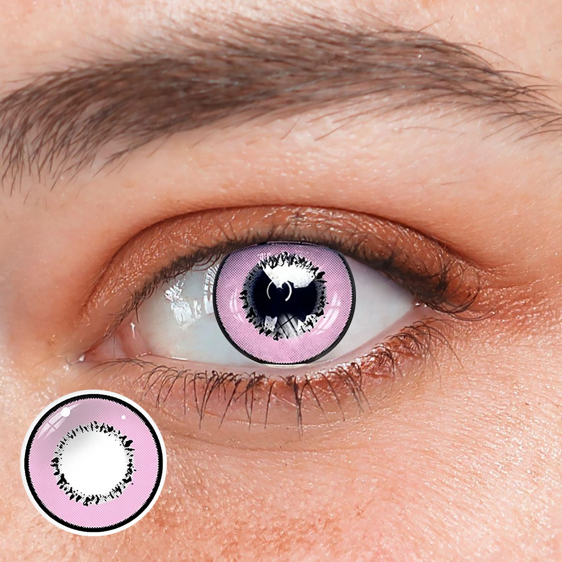 Cosplay Element Pink Prescription Colored Contact Lenses