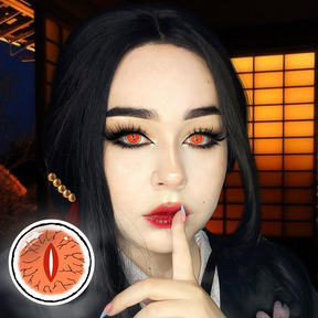 Cosplay Demon Slayer Kibutsuji Muzan Red Colored Contact Lenses
