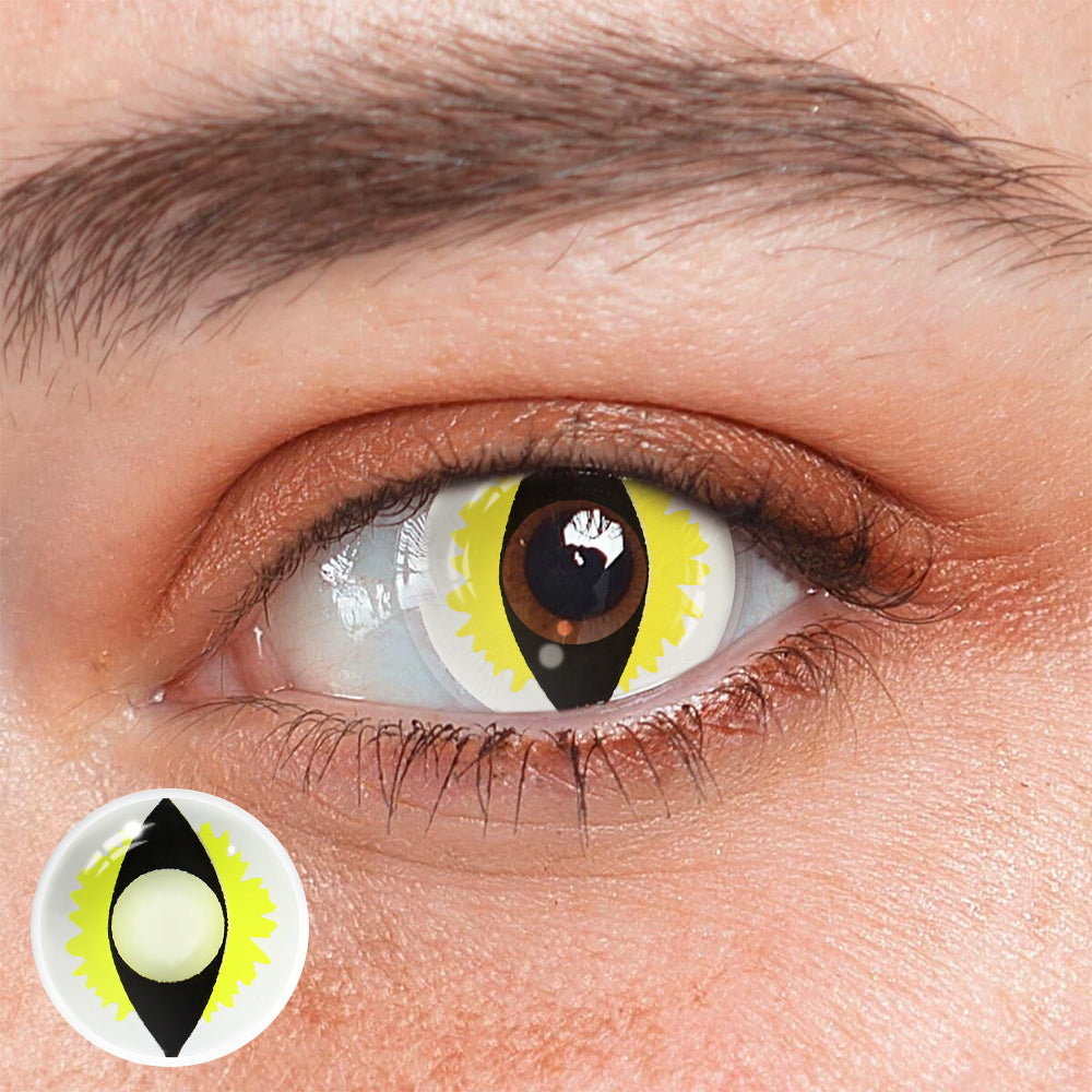 Cosplay Wild Cat Eye Yellow Colored Contact Lenses