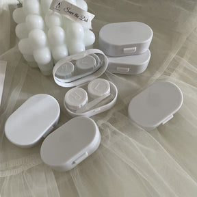 Cream Colored Contact Lens Case
