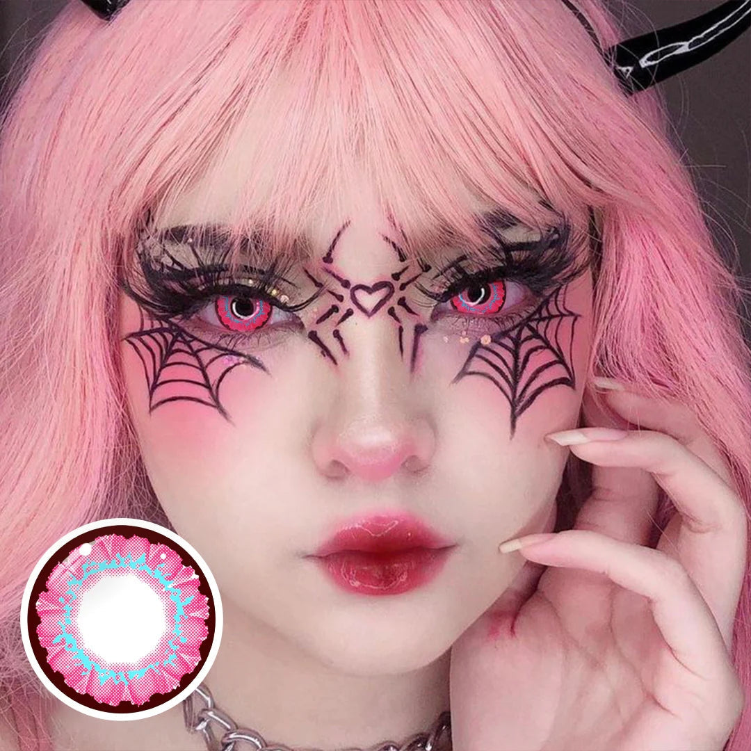 Cosplay Pink love Pink Colored Contact Lenses