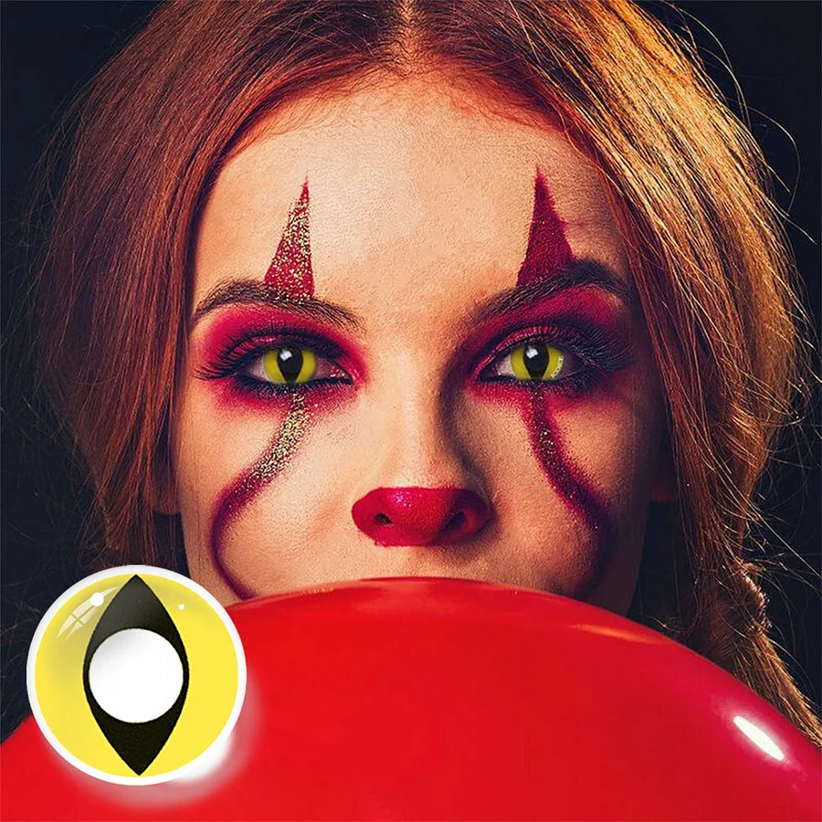 Halloween cat eye yellow Prescription Colored Contact Lenses