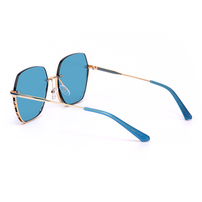 Wanda Geometric Blue Sunglasses