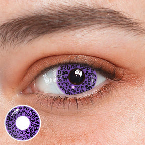 Cosplay Leopard Purple Colored Contact Lenses