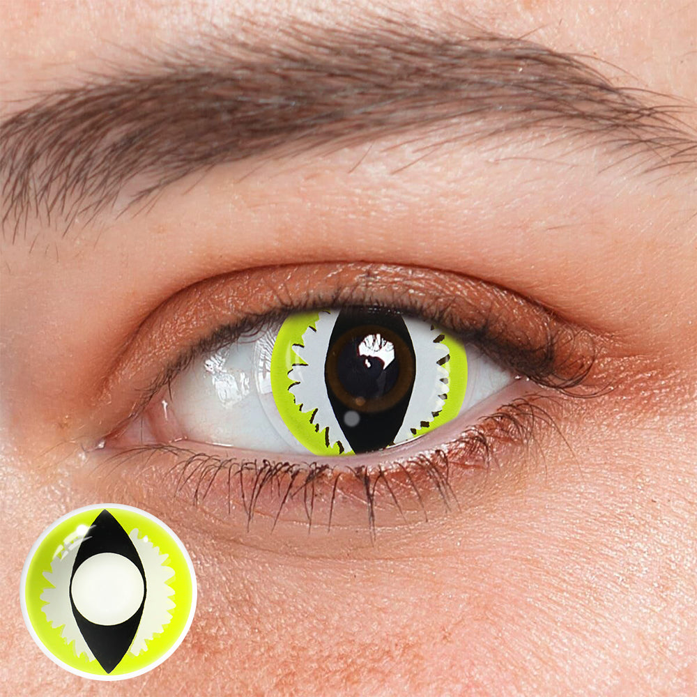 Cosplay Wild Cat Eye Green Colored Contact Lenses