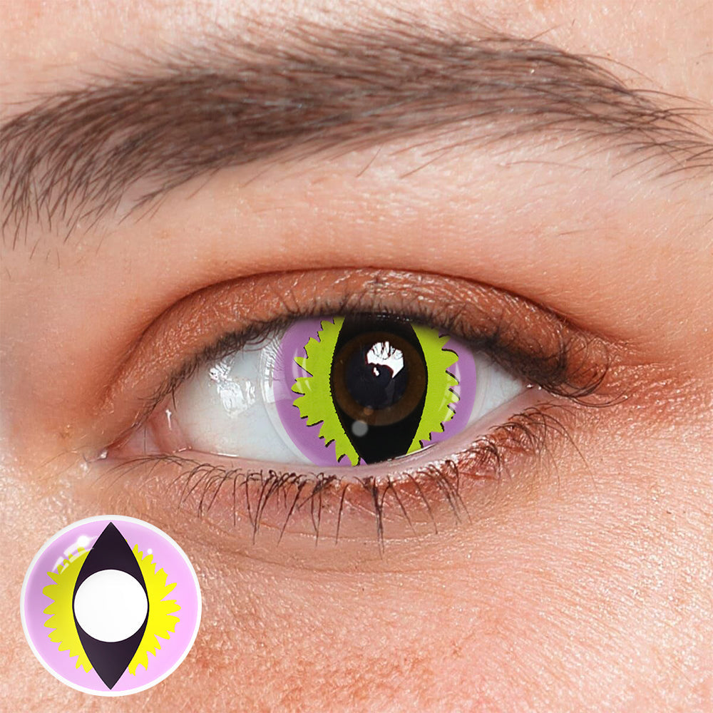 Cosplay Wild Cat Eye Purple Colored Contact Lenses