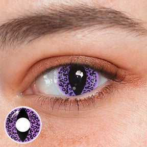 Cosplay Cat Eye Leopard Purple Colored Contact Lenses