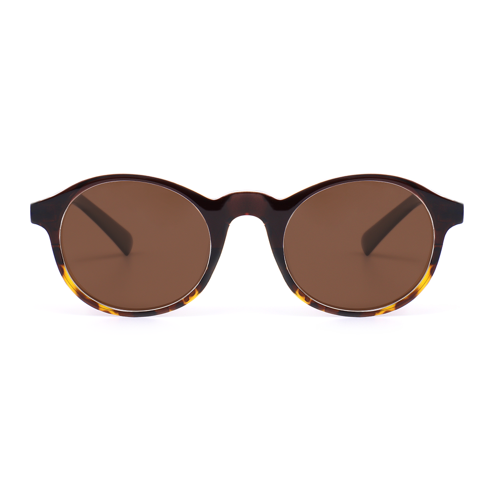 Teresa Retro Round Brown Sunglasses