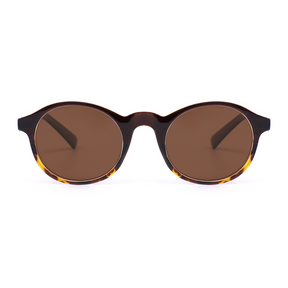Teresa Retro Round Brown Sunglasses
