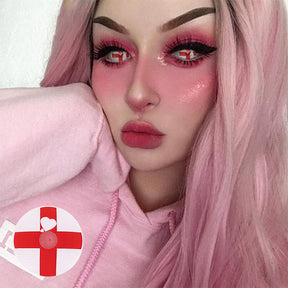 Cosplay Red cross Colored Contact Lenses