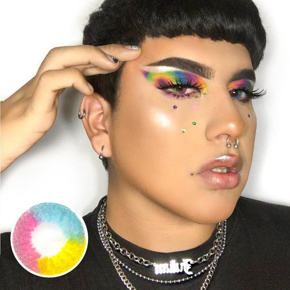 Halloween Rainbow Multi Rainbow Colored Contact Lenses