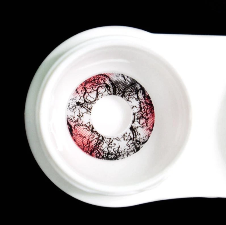 Halloween Demon Black&Red Colored Contact Lenses