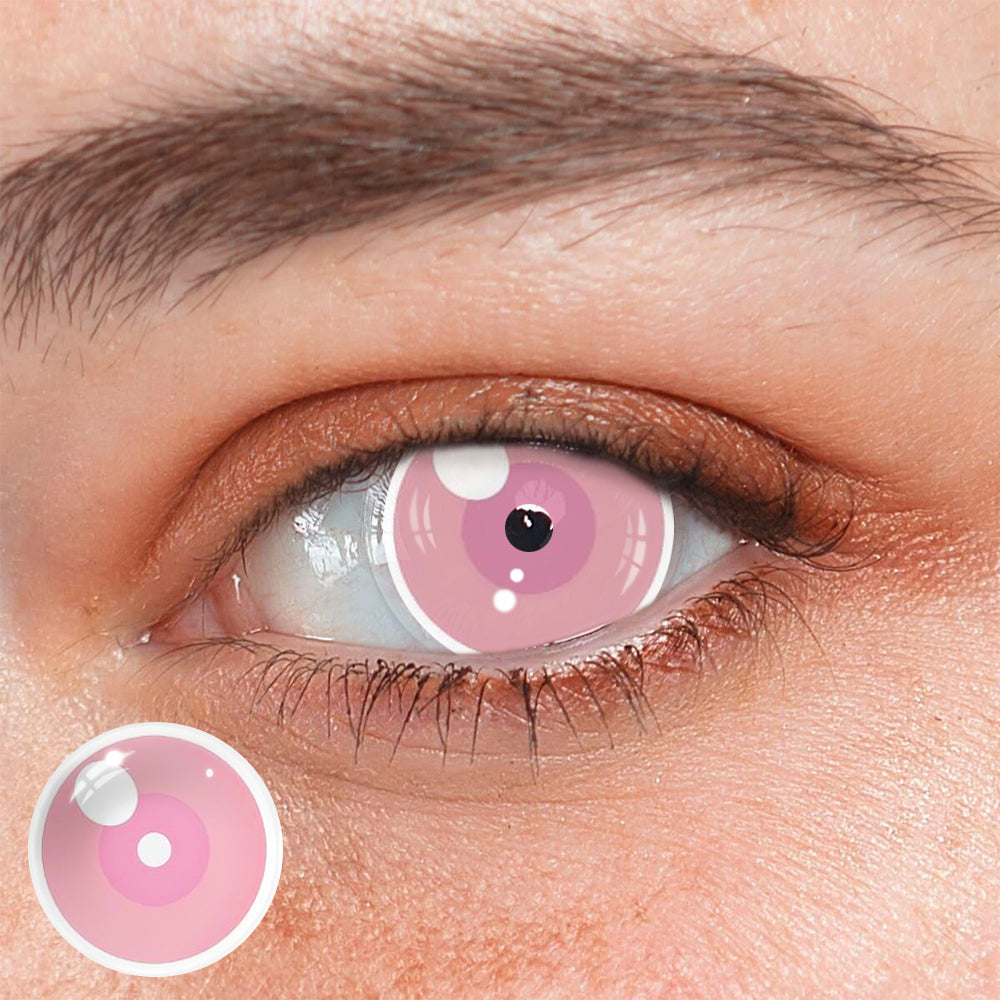 Cosplay Demon Slayer Nezuko Light Pink Colored Contact Lenses